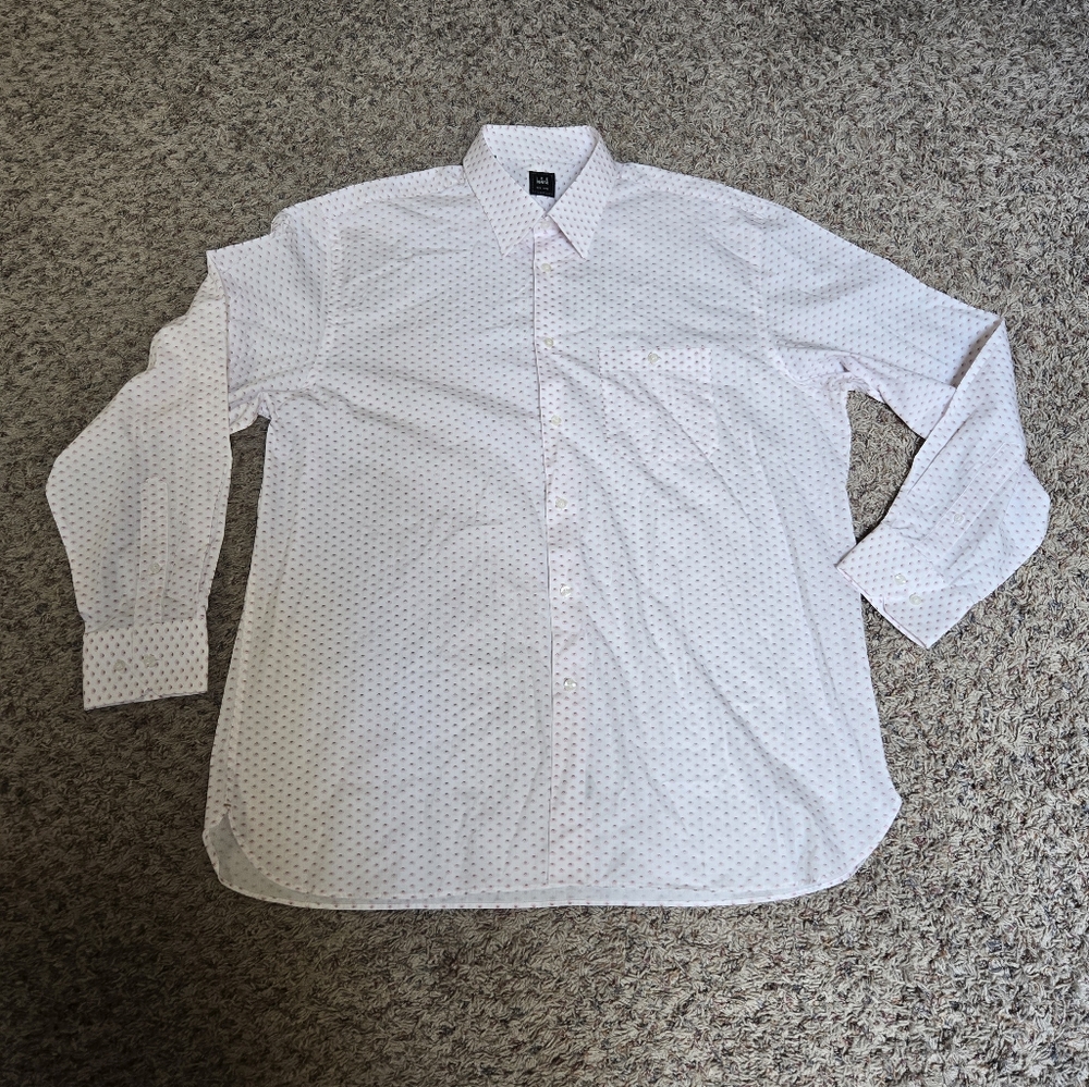 Ike Behar White Dress Shirt Classic Cotton